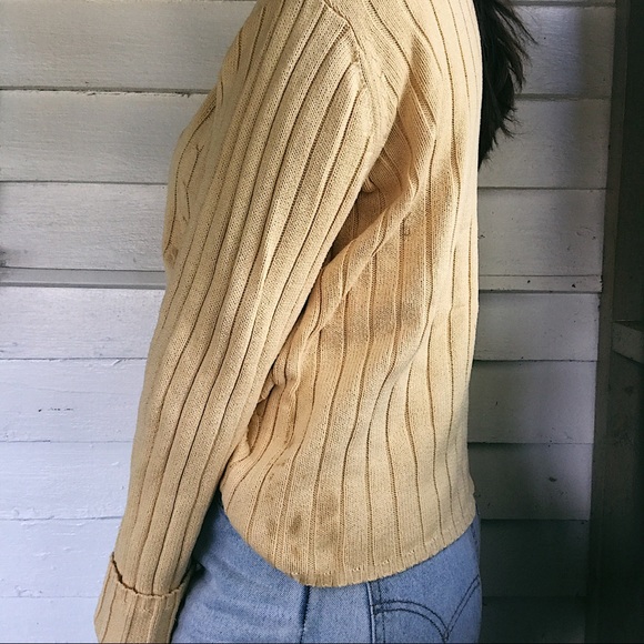 Vintage Yellow Mock Neck Sweater - Picture 4 of 8